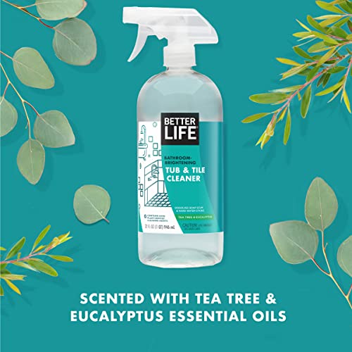 BETTER LIFE Bathroom Cleaner - Tea Tree Bathtub & Shower Cleaner Spray for Glass and Tile - Foaming Mold and Mildew Remover for Tub Works on Hard Water Stains - 32oz (Pack of 2) - Image 4