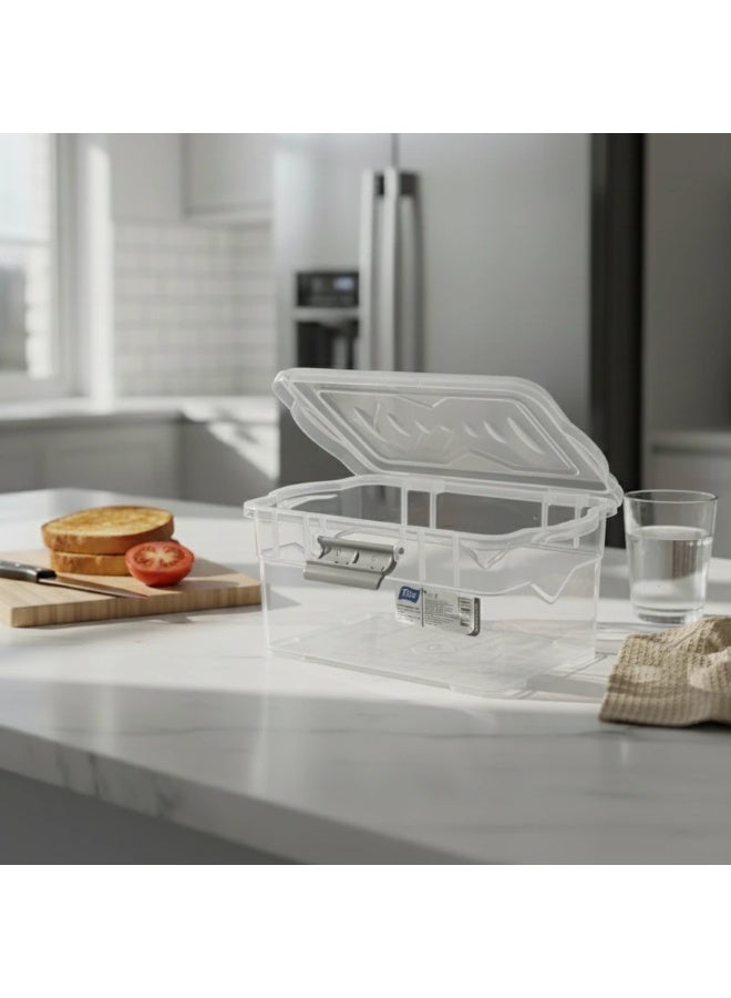 Titiz Layered Food Container with Secure Lock - 1500ml - Made in Turkey - Transparent Plastic - Image 3