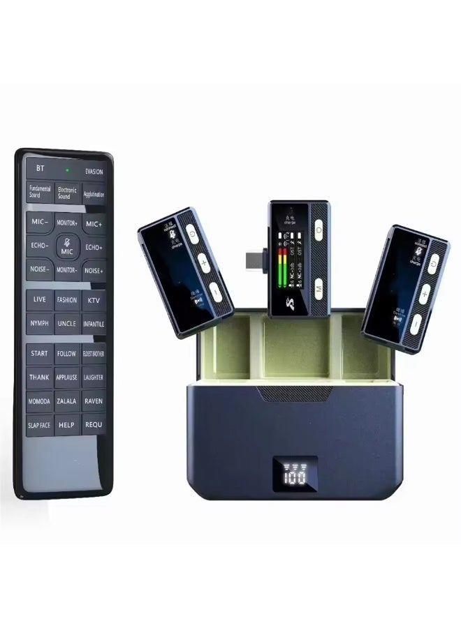 Wireless Lavalier Microphone for Smart Phone– Live Streaming Vlog Lapel Mic with Sound Card & Remote Control | Noise Reduction, Plug-and-Play Wireless Mic Set - Image 1