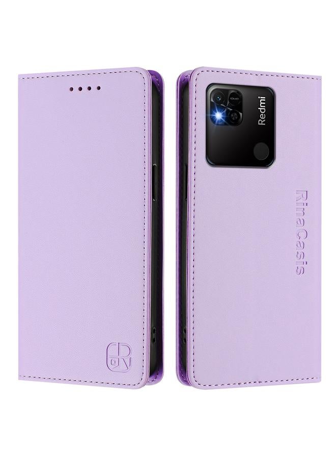 S-TOP Case For Redmi 10A / 9C RC01 Dual-Folded Magnetic Suction RFID Leather Phone Case - Image 2