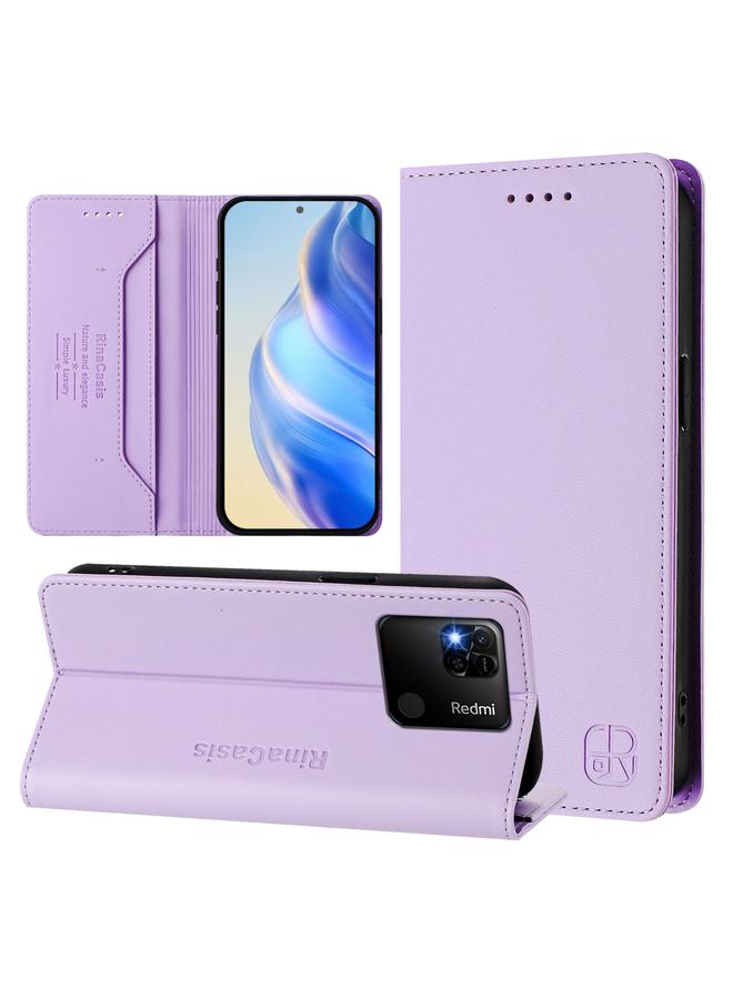 S-TOP Case For Redmi 10A / 9C RC01 Dual-Folded Magnetic Suction RFID Leather Phone Case - Image 1