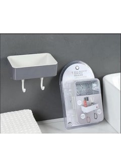 Happy Home Wall Mounted Bathroom Organizer with Hooks - Multipurpose Storage Solution Multicolor 14cm  - Image 2