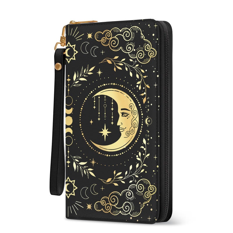 Vorruil Gothic Womens Wallet, Goth Witchy RFID Blocking Wristlet Wallets for Women, Moon Ladies Purse with Zip Credit Card Holder and 10 Card Slots & ID Window, Large Capacity Tarots Women's Clutch Organizer - Image 1
