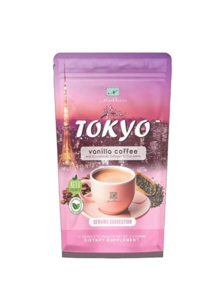 NAMIROSEUS Tokyo vanilla coffee with glutathione, collagen and chia seeds