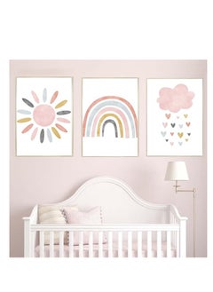 Today Idea Nursery Wall Prints Pink Sunshine Rainbow Cloud Canvas Wall Art, Child Wall Art Poster Boho Nordic Wall Pictures for Girls Baby Kids Room Decor Unframed - pzsku/ZE7B904A7832BDF98C8FCZ/45/_/1729597988/2f0451d5-2958-4657-8b32-f3e310579122