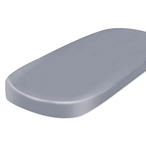 Coldwind Satin Bassinet Sheet Fitted Great for Baby Hair Soft Silk Feeling Sheet for Rectangle Hourglass Oval Cradle or Bassinet Pad＆Mattress, Bassinet Sheets for Baby Boy and Girl Gift, Gray - Image 1