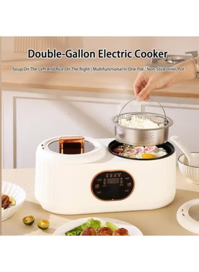 Denx 2 in 1 Double Cooking Pot, Multifunctional Electric Hot Pot with Double Liner and Digital Display - Image 1