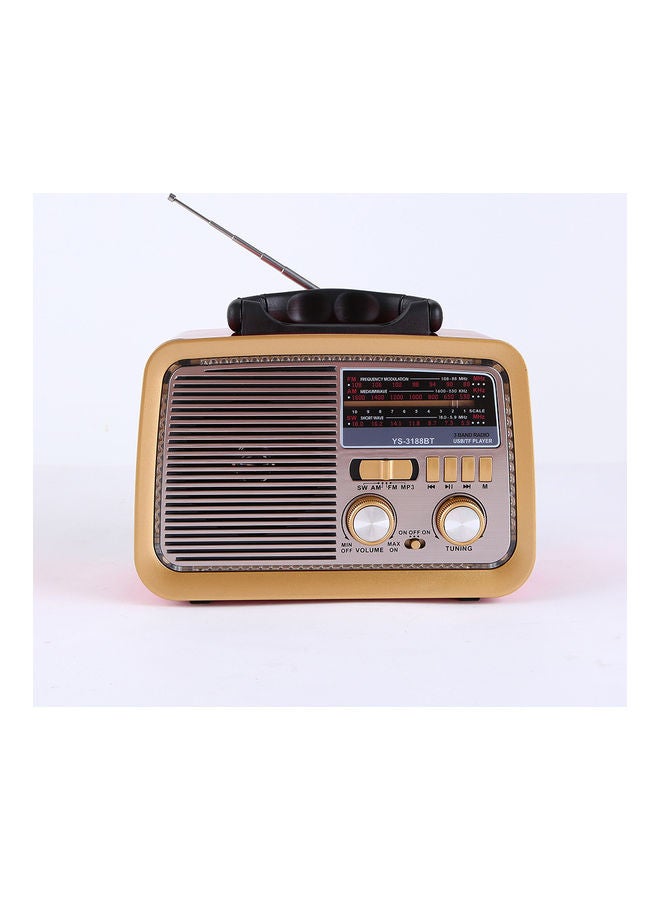 Portable Retro FM/AM/SW 3 Band With Mp3 Player And Bluetooth Radio YS-3188BT Red - Image 2