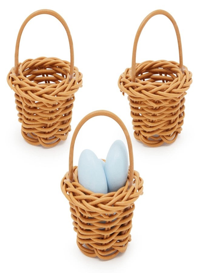 Juvale Mini Baskets Picnic Style with Handles - 1.75 x 1.75 x 2.7 in, Brown, Pack of 24, Traditional Style - Tiny Baskets for Craft, Birthday Party Favor & Baby Shower Favor - Image 5