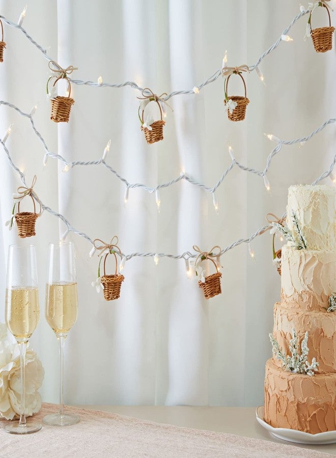 Juvale Mini Baskets Picnic Style with Handles - 1.75 x 1.75 x 2.7 in, Brown, Pack of 24, Traditional Style - Tiny Baskets for Craft, Birthday Party Favor & Baby Shower Favor - Image 3