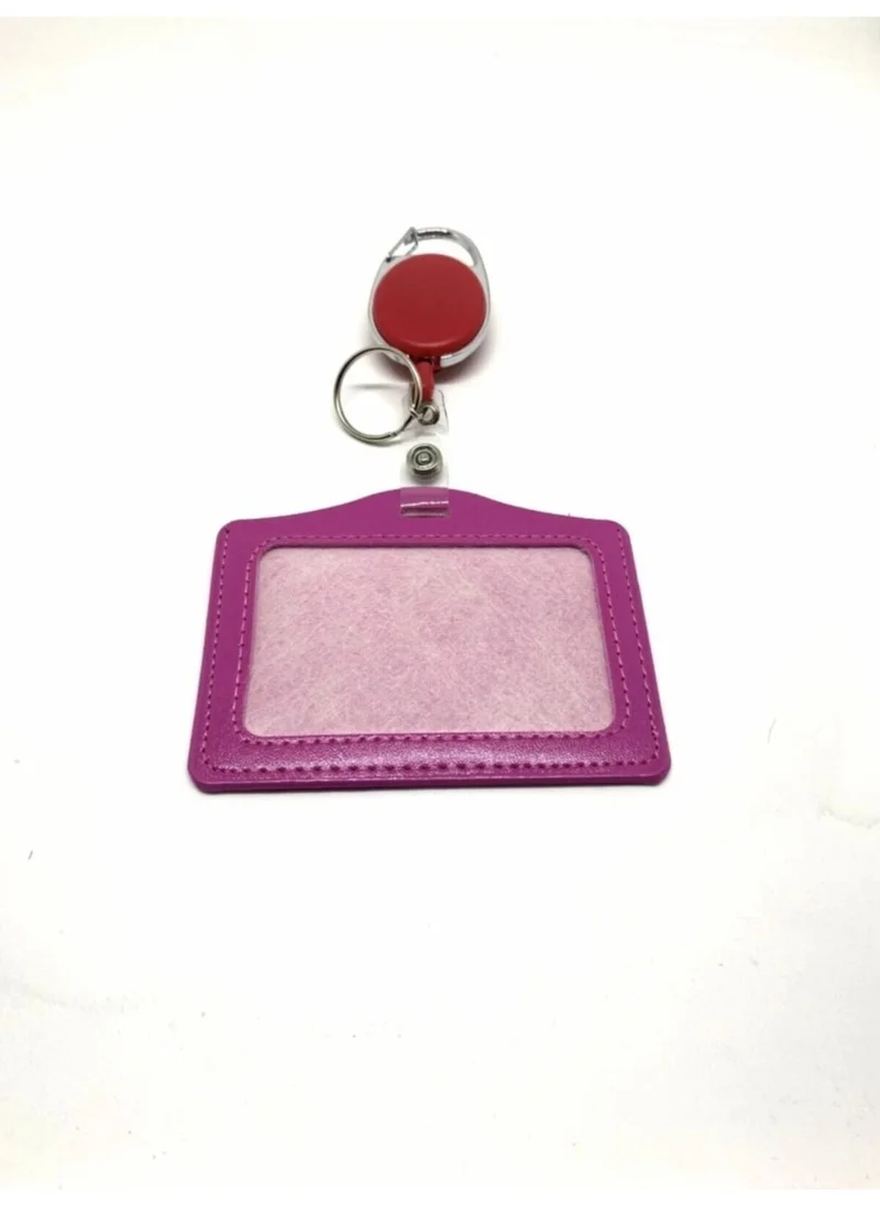 ماريماري Yoyolu Retractable Name Badge Holder and Card Holder Pink Card Red Yoyolu