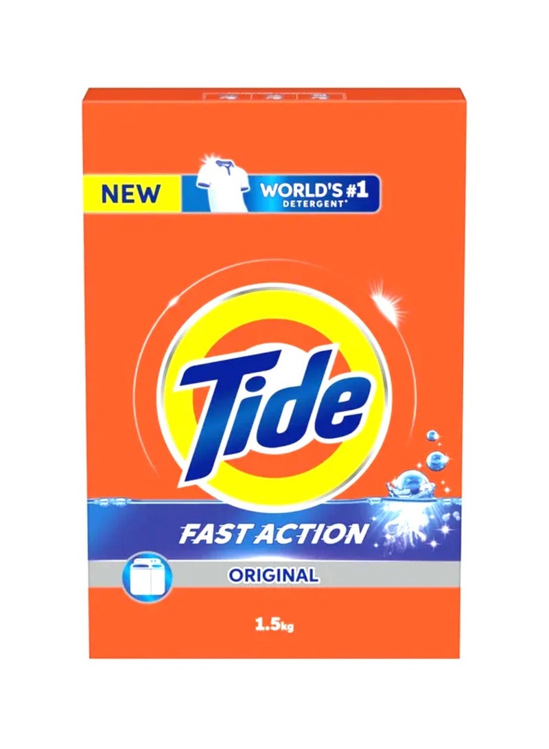 Tide Fast Action Laundry Detergent Powder 1.5kg - Image 1
