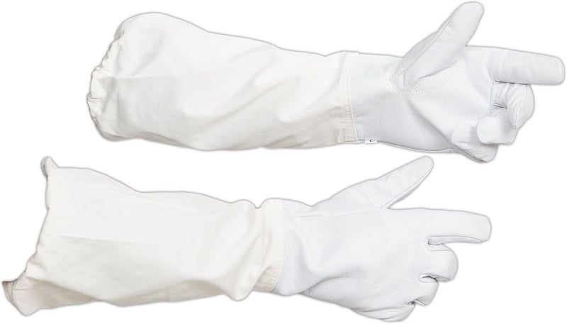FOREST BEEKEEPING SUPPLY Beekeeping Gloves – Goatskin Leather Bee Gloves for Men and Women, Bees Protective Gear with Long Canvas Sleeves and Elastic Cuffs for Hobbyists and Professional Beekeepers (Small) - Image 3