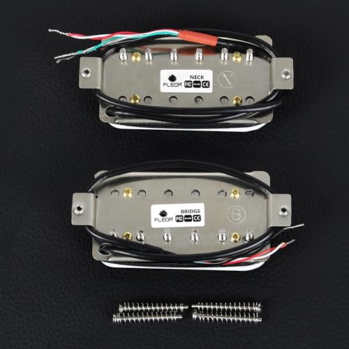 FLEOR Alnico 5 Guitar Pickup Double Coil Humbucker Pickups Neck and Bridge Set White - Image 4