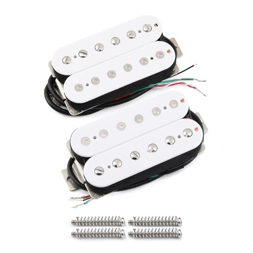 FLEOR Alnico 5 Guitar Pickup Double Coil Humbucker Pickups Neck and Bridge Set White - Image 1