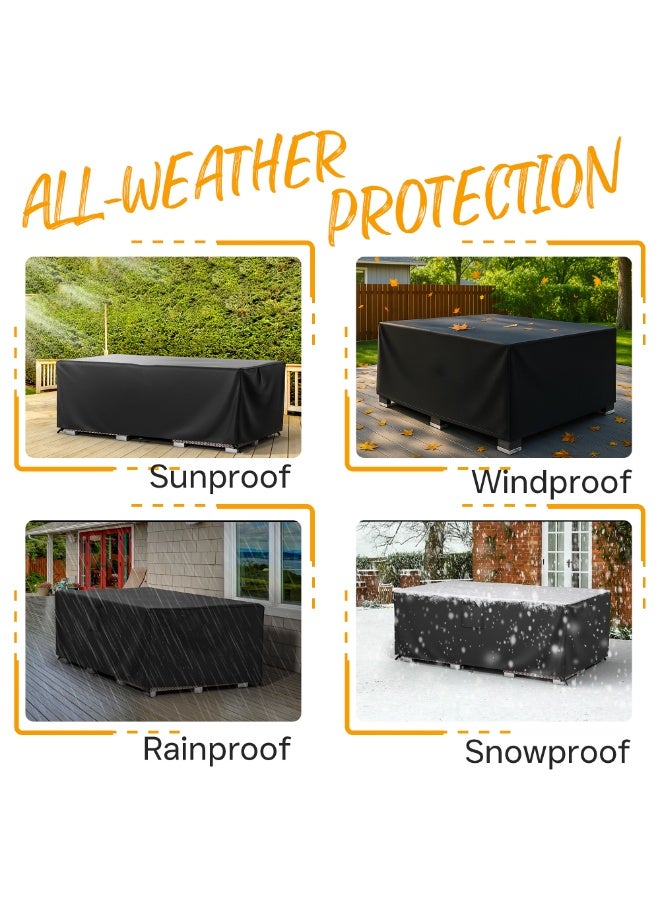 TOPIFY Waterproof Garden Patio Furniture Cover Set, (200 x 160 x 70) Upgraded 210D Heavy Duty Oxford Fabric UV Resistant Protective Covers for Rectangle Table Chair Sofa Outdoor - Image 5