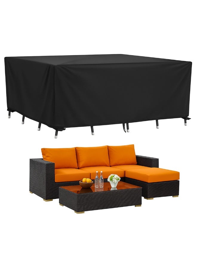 TOPIFY Waterproof Garden Patio Furniture Cover Set, (200 x 160 x 70) Upgraded 210D Heavy Duty Oxford Fabric UV Resistant Protective Covers for Rectangle Table Chair Sofa Outdoor - Image 1
