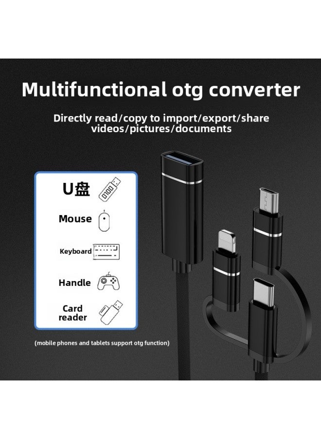 U Disk Adapter Multi-function Conversion Line Tpc Android Suitable For Apple Typec To Usbotg Adapter-Color:Adapter [black]  - Image 4