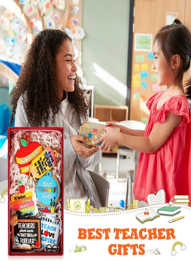 Zomiboo 6 Pcs Teacher Keychain Bulk Christmas Teacher Appreciation Gifts in Bulk Cute Keyring Supplies Thank You Gifts - Image 4