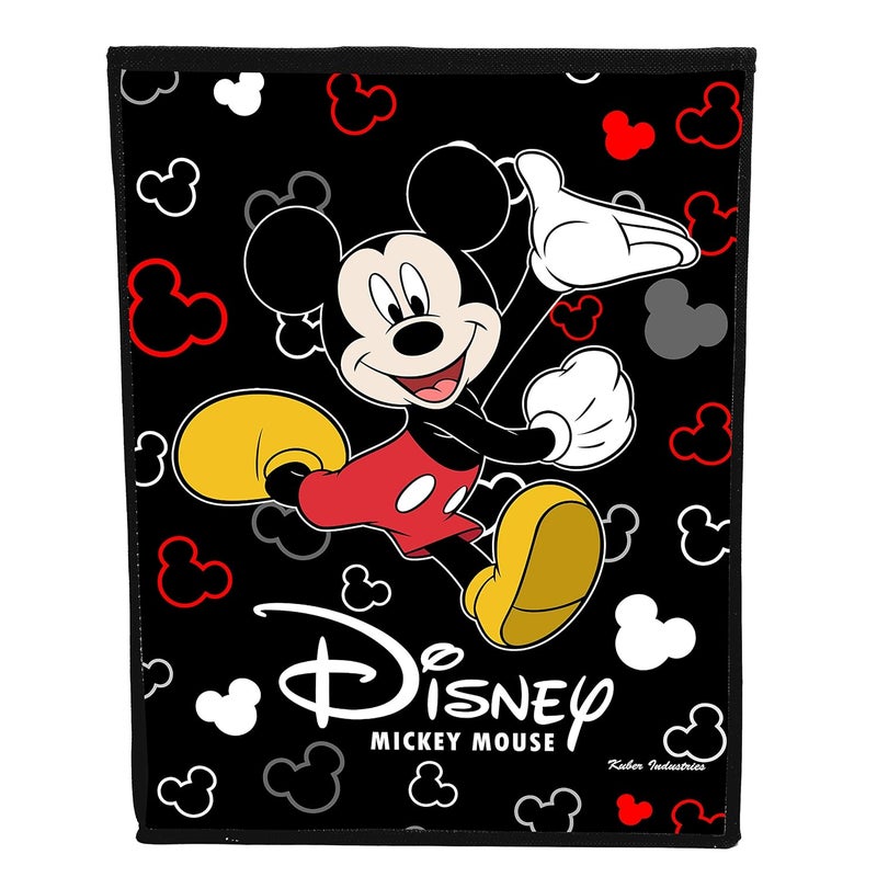 Kuber Industries Disney Mickey Mouse Print Non Woven Fabric Foldable Laundry Organiser with Handles (Set of 2, Black)-KUBMART3446 - Image 3