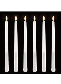 Y&D LED Taper Candles with Remote, 6 Pcs 28cm Long Flameless Flickering Window Battery Operated White Candle for Home, Restaurant, Wedding  - Image 1