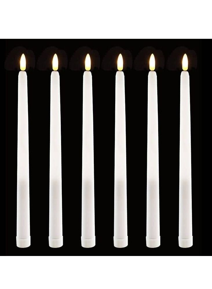 Y&D LED Taper Candles with Remote, 6 Pcs 28cm Long Flameless Flickering Window Battery Operated White Candle for Home, Restaurant, Wedding  - Image 1