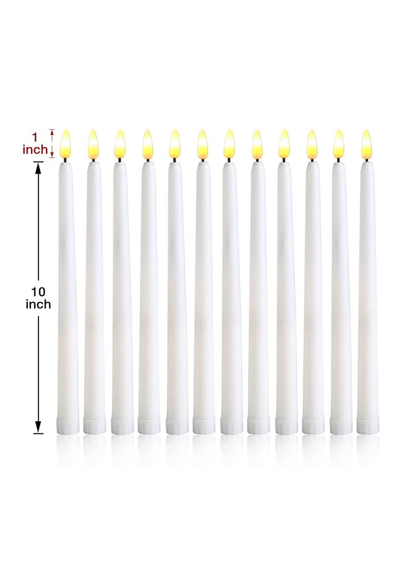 Y&D LED Taper Candles with Remote, 6 Pcs 28cm Long Flameless Flickering Window Battery Operated White Candle for Home, Restaurant, Wedding  - Image 3