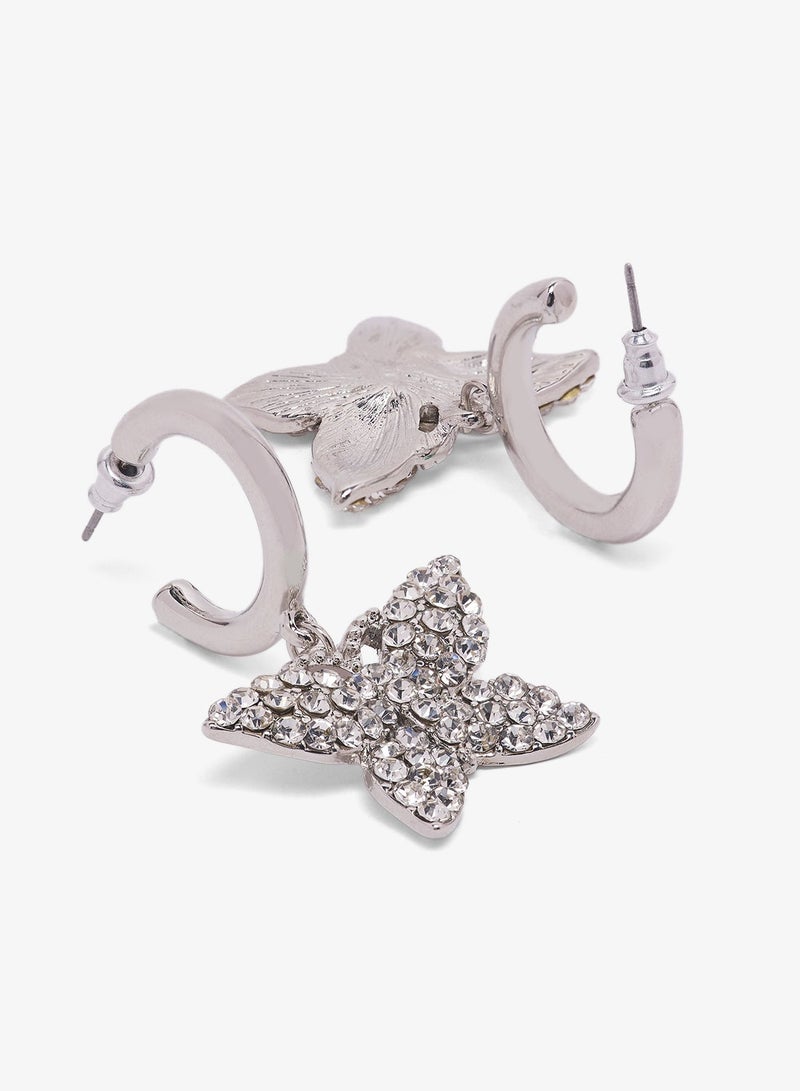 Ella Limited Edition Diamonte Rhinestone Embellished Butterfly Shaped Earrings - Image 3