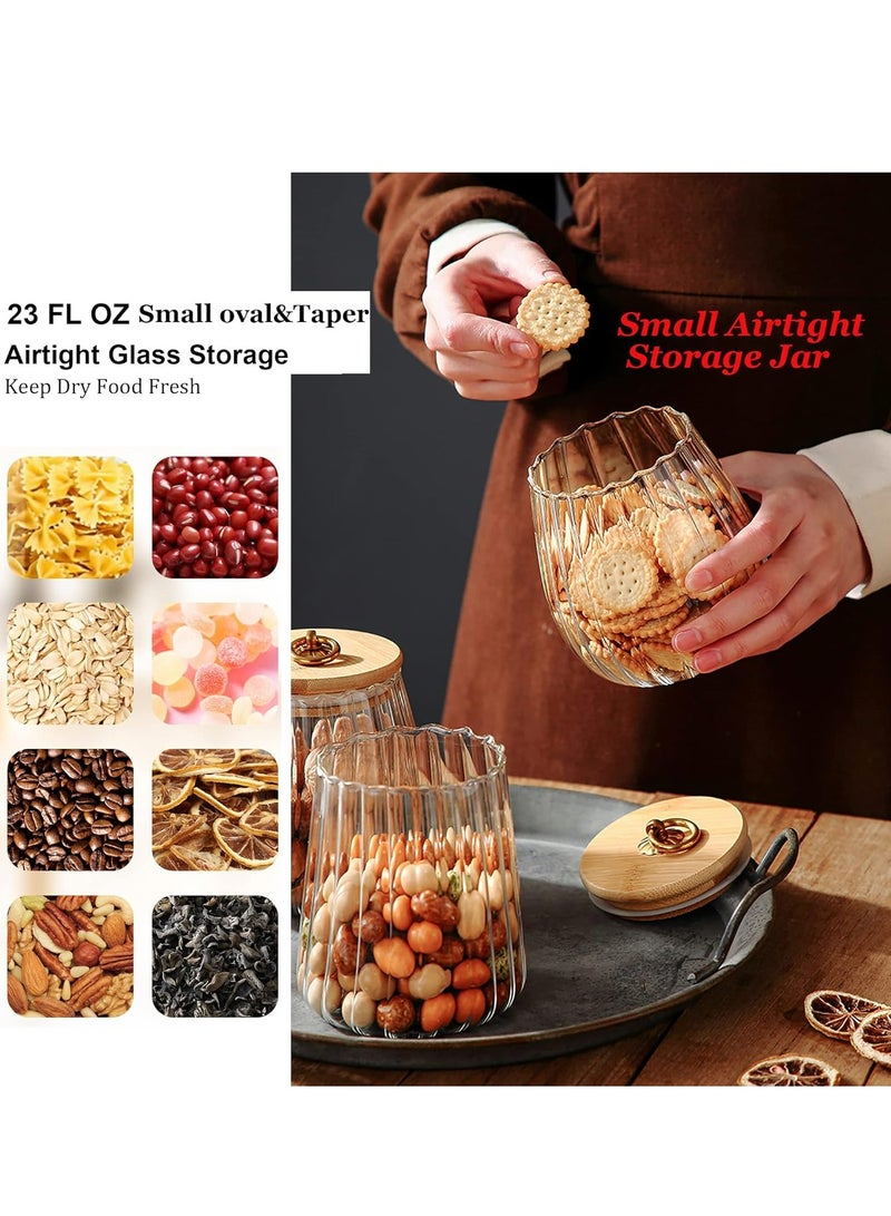 2 Pcs 700ml/23oz Glass Storage Jar Coffee Nut Jar with Bamboo Lid Decorative Storage Containers for Sugar, Nuts - Image 5