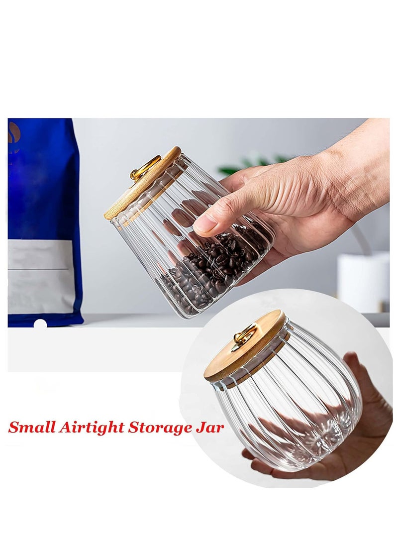 2 Pcs 700ml/23oz Glass Storage Jar Coffee Nut Jar with Bamboo Lid Decorative Storage Containers for Sugar, Nuts - Image 2