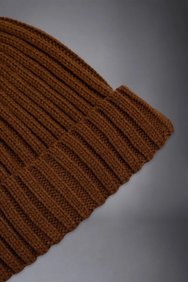 Doppelganger Brown Men's ribbed cap - Camel for Men | Best Price UAE