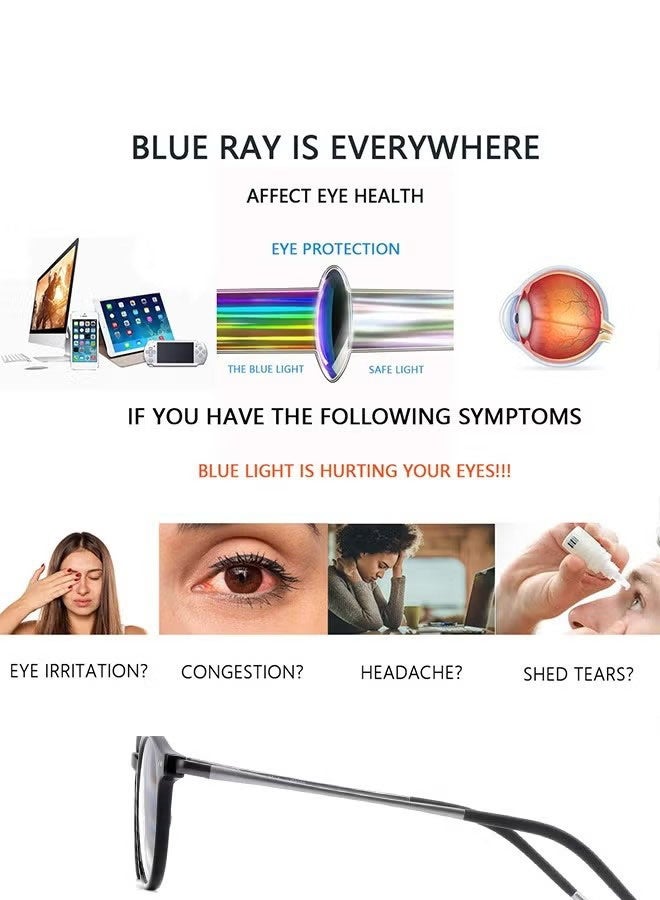 Happy D Blue Light Glasses for Women Men Round Lightweight Eyeglasses Oval Eyewear Glasses Anti Blue Light Blocking Eye Glasses for Reading Gaming Computer Anti Radiation UV Ladies Eyeglass Clear - Image 4