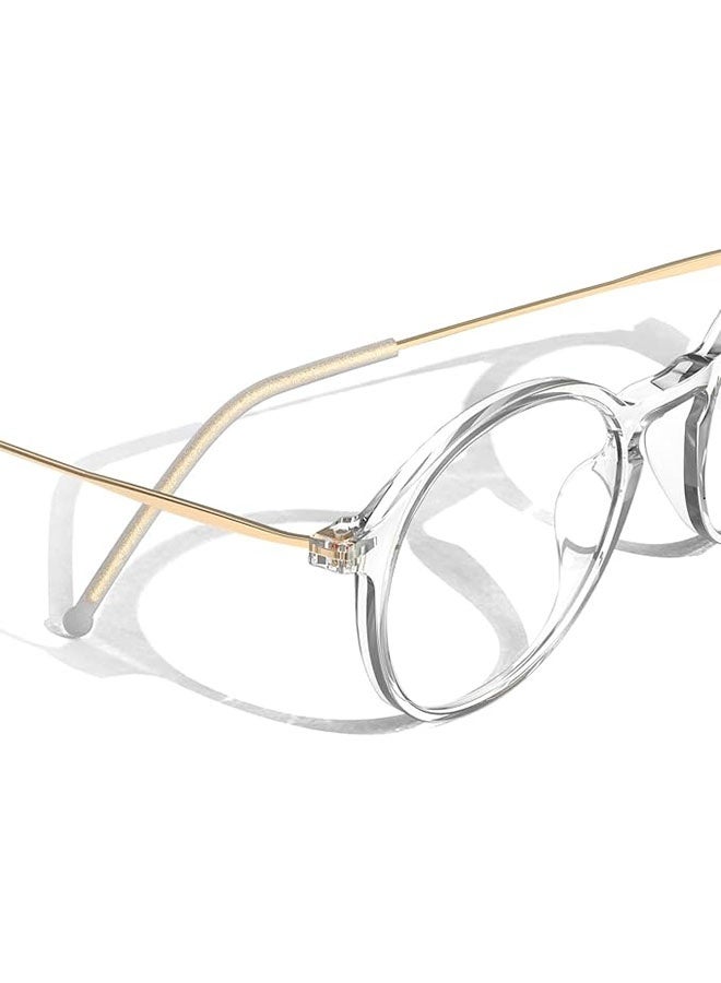 Happy D Blue Light Glasses for Women Men Round Lightweight Eyeglasses Oval Eyewear Glasses Anti Blue Light Blocking Eye Glasses for Reading Gaming Computer Anti Radiation UV Ladies Eyeglass Clear - Image 5