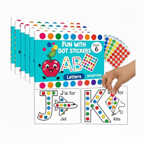 AccuPrints Sumiko Return Gifts for Kids Birthday – Pack of 6 Dot Sticker Activity Books for Kids | Fun Learning & Educational Activity Book | Perfect for Party Favors, Birthday Return Gifts for Ages 3 to 8 Years - Image 1