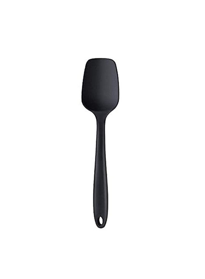 Femora Premium Virgin Silicone Big Spatula with Grip Handle, Black