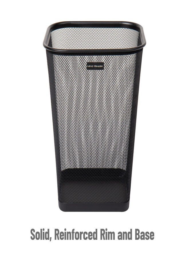 Mind Reader Mesh Trash Can, Waste Paper Basket, Square, Office, Metal Mesh, 9.75" L x 9.75" W x 12.25" H, Set of 4, Black - Image 4