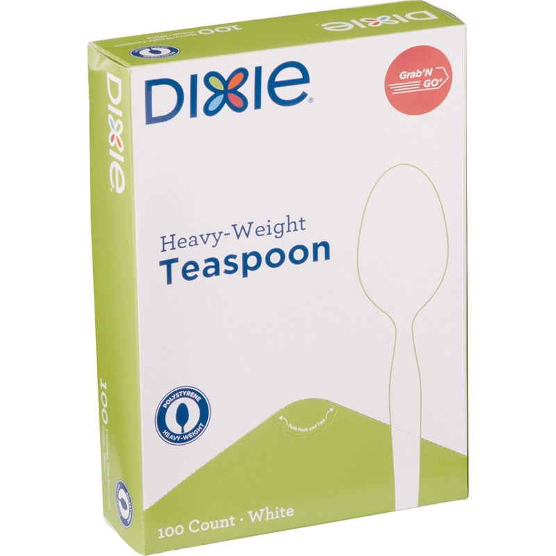 Dixie TH207 Plastic Cutlery Heavyweight Teaspoons  White (Pack of 100) - Image 3