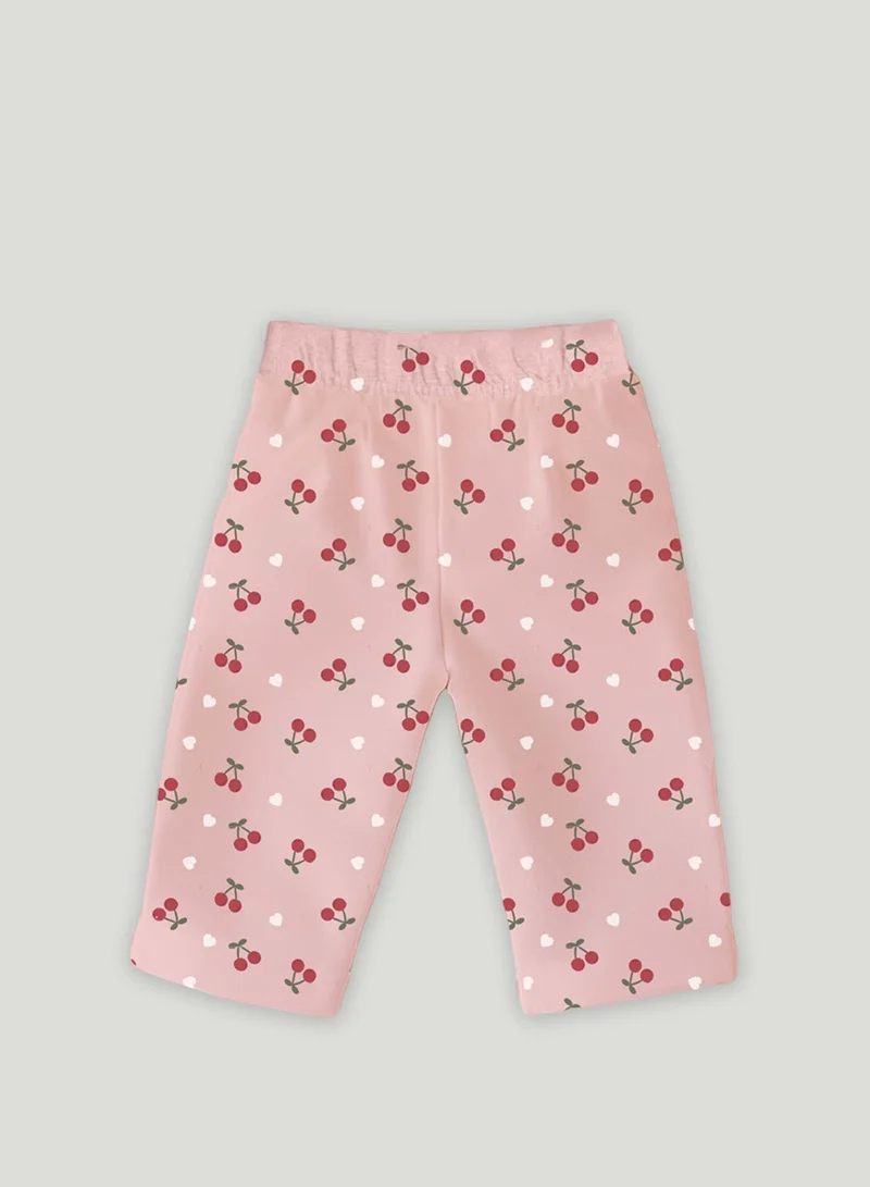 Luay  Luay® 100% Cotton Printed Combo Co-ord Set | Ultra-Soft Stylish & Classy Oufits | Full-Sleeve T-Shirt & Comfy Pants - Soft Yellow & Pink.  | Best Price UAE