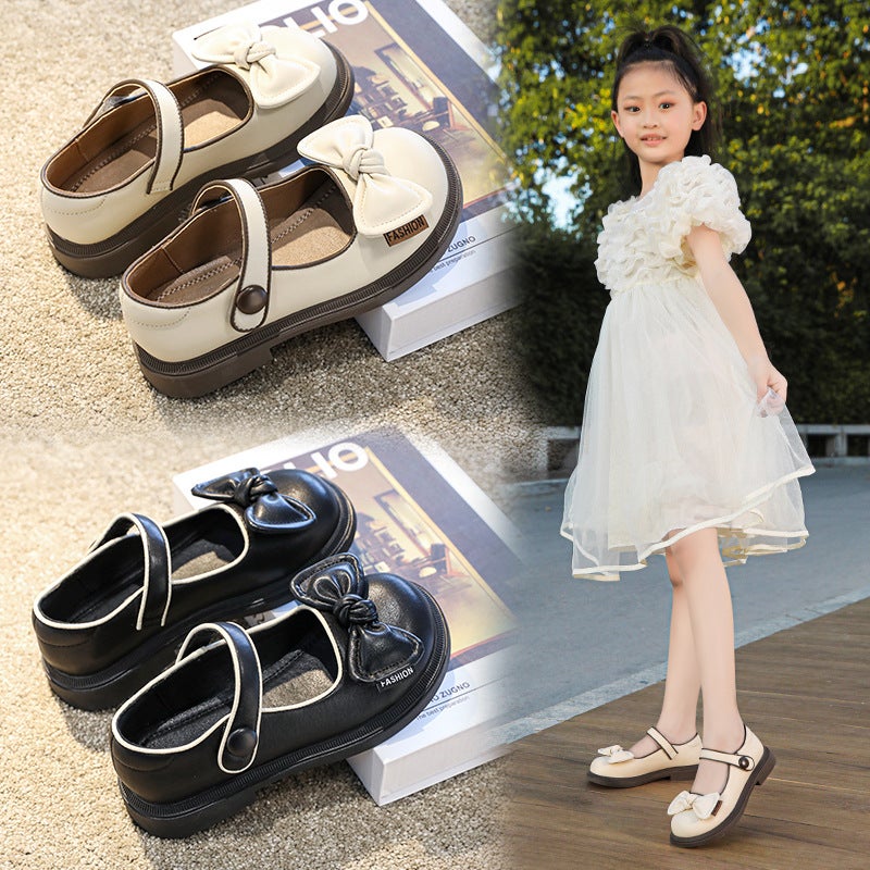 Girls' Small Leather Shoes Women'S 2023 New Autumn Medium And Large Children'S British Style Retro Princess Round Toe Mary Jane Single-Layer Shoes Fashion - Image 3