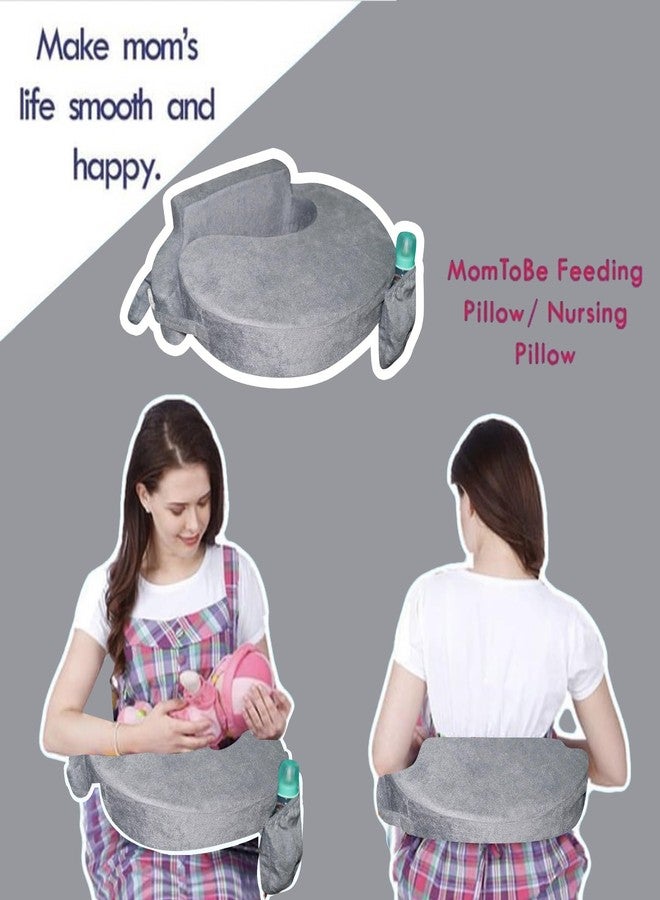 Gordon Nursing Pillow for Breastfeeding, Nursing and Posture Support with Pocket and Removable Slipcover Made in Eco Friendly Soft Fabric (Charcoal) - Image 4