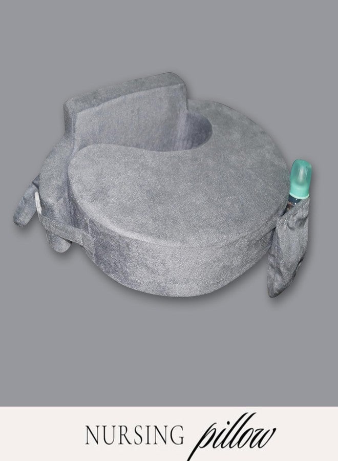 Gordon Nursing Pillow for Breastfeeding, Nursing and Posture Support with Pocket and Removable Slipcover Made in Eco Friendly Soft Fabric (Charcoal) - Image 5