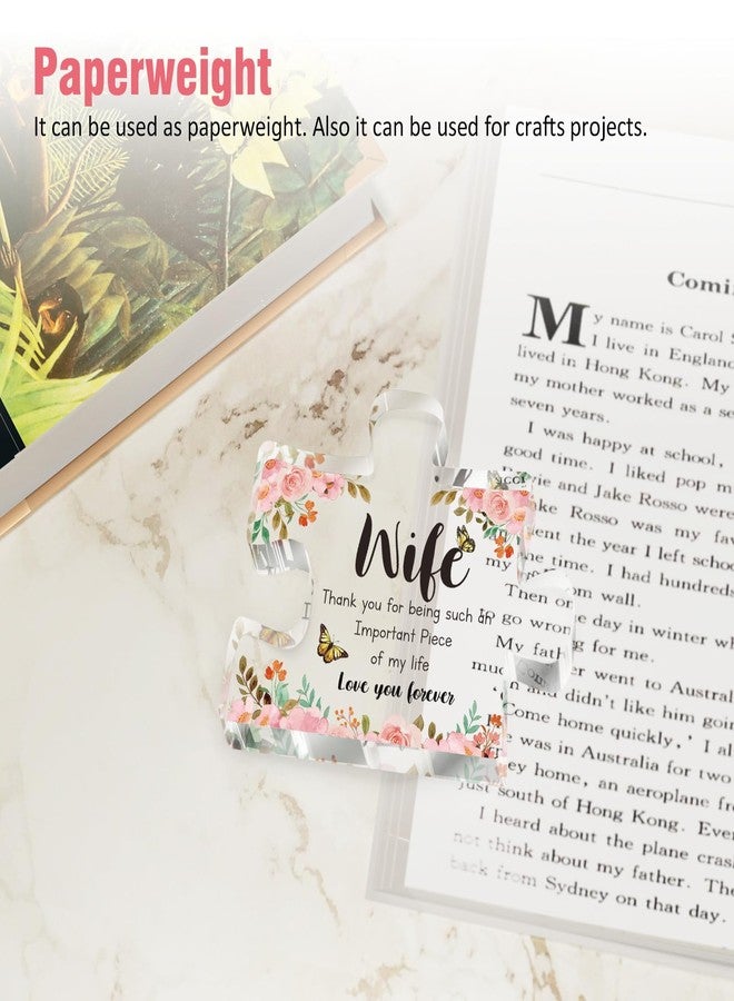 Buioata Birthday Gifts for Wife - Engraved Acrylic Block Puzzle Plaque Decorations 3.9 x 3.3 inch - Delicate Wife Gifts from Husband - Anniversary Birthday Valentines Day Gifts for Wife, Ideas - Image 5