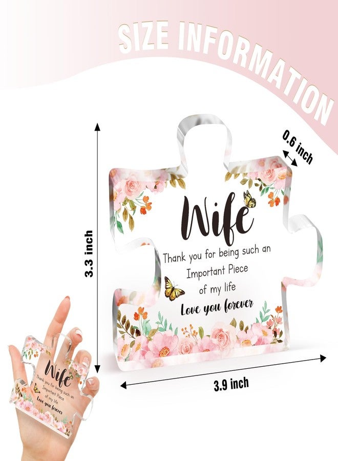 Buioata Birthday Gifts for Wife - Engraved Acrylic Block Puzzle Plaque Decorations 3.9 x 3.3 inch - Delicate Wife Gifts from Husband - Anniversary Birthday Valentines Day Gifts for Wife, Ideas - Image 3