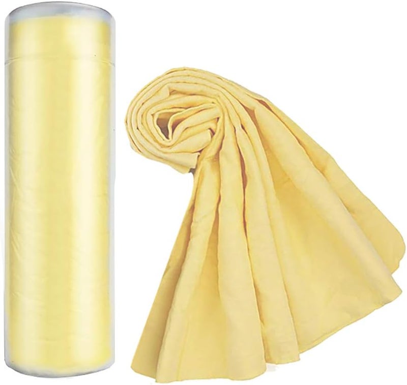 Ayvicco Premium Chamois Drying Cloth Car Drying Towel 26" x 15" Super Absorbent Fast Drying Chamois Environmental and Durable Car Wash Cloth Accessory - Yellow - Image 1