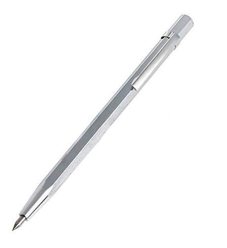 Nasmodo® Etching Engraver and Tungsten Carbide Scribe - Glass Writer Carving Tool for Ceramics/Hardened Steel - Aluminum Pen With Clip - Image 1