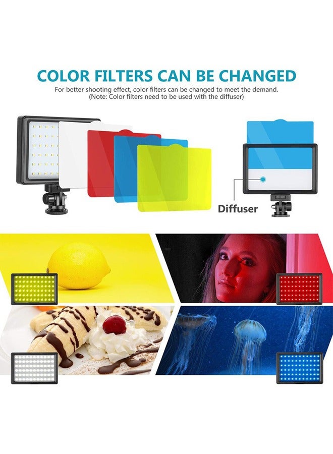 LED Video Light 2-Pack, 5600K Dimmable USB Photo Lights with Mini Tripod and Colored Filters for Photo Studios, Small Angle Shooting, Video Recording, Game Streaming  - Image 3