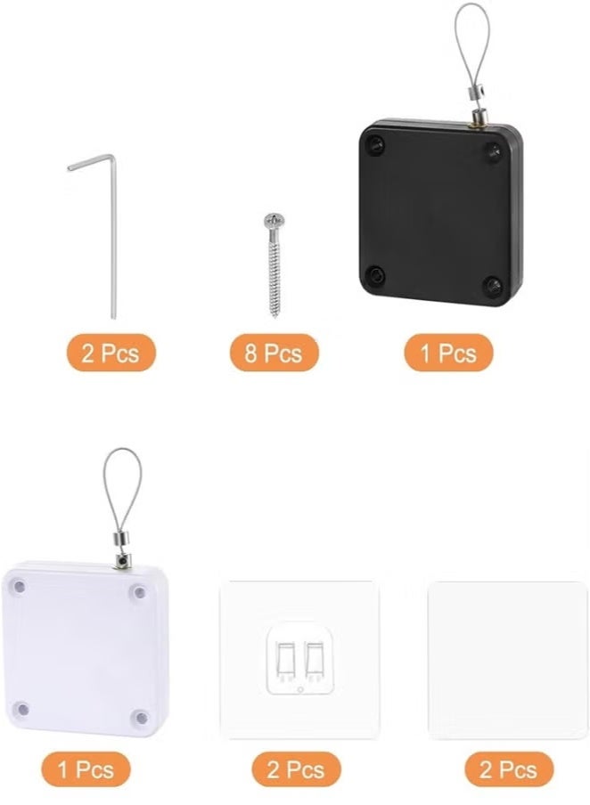 Punch-Free Automatic Sensor Door Closer, 2 Pack Residential Sliding Screen Door Closer, 1200g Tensile StrengthMultifunctional Auto Door Closer Self Closing Door with Steel Drawstring for Home Office - Image 3