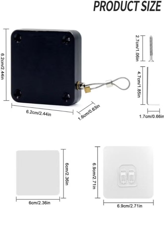 Punch-Free Automatic Sensor Door Closer, 2 Pack Residential Sliding Screen Door Closer, 1200g Tensile StrengthMultifunctional Auto Door Closer Self Closing Door with Steel Drawstring for Home Office - Image 2