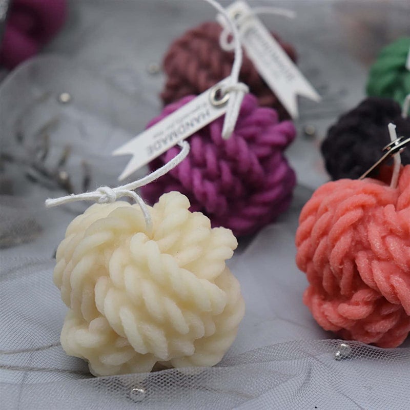 MATIN IMPEX Yarn Ball Cylinder Candle Mould - DIY Silicone Molds for Candles Wax Beeswax, Handmade Gift, Soy Candle Making kit (Yarn Ball Silicone Mould) (WCM147) - Image 5