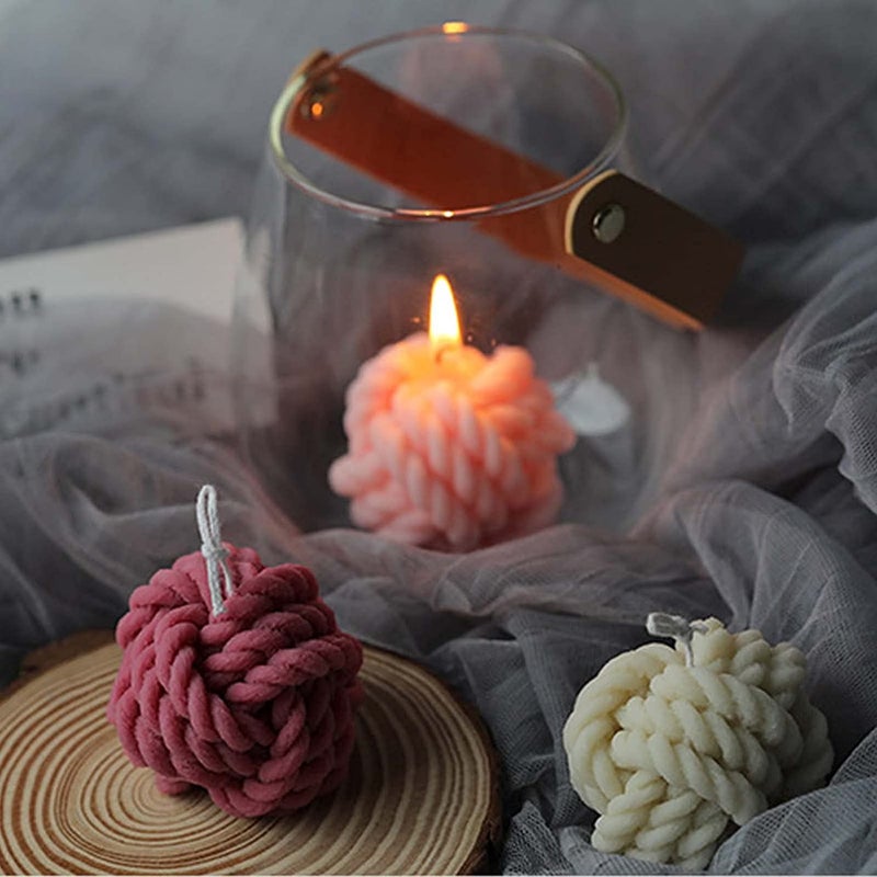 MATIN IMPEX Yarn Ball Cylinder Candle Mould - DIY Silicone Molds for Candles Wax Beeswax, Handmade Gift, Soy Candle Making kit (Yarn Ball Silicone Mould) (WCM147) - Image 2